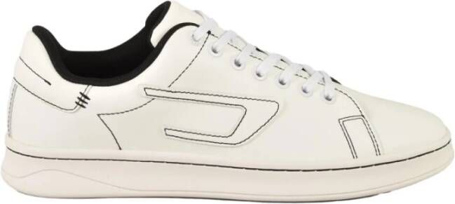 Diesel Witte Leren Sneakers met Gekleurd Patroon White Heren