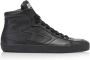 Diesel Zwarte leren Mid Top Sneakers Black Heren - Thumbnail 1