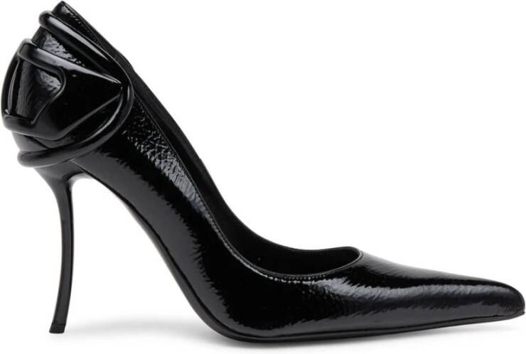 Diesel Zwarte Leren Stiletto Hak Schoenen Black Dames