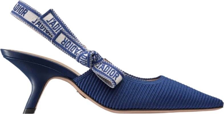 Dior Elegante Slingback Pumps met Strik Detail Blue Dames