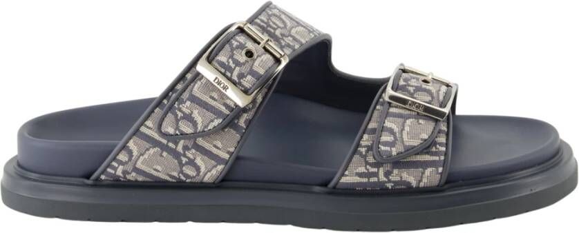 Dior Gedrukte Canvas Sandalen Collectie 2024 Blue Heren