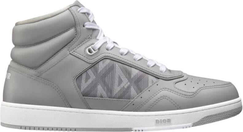 Dior Hoge Diamant Sneakers Vrouwen Leer Gray Dames