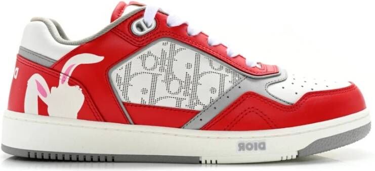 Dior Konijn Motief Sneakers Red Heren