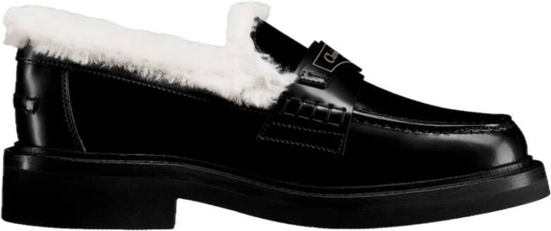 Dior Leren Logo Loafers Vrouwen Italië Black Dames