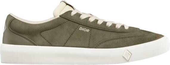 Dior Leren Sneakers met Suède Detail Green Heren