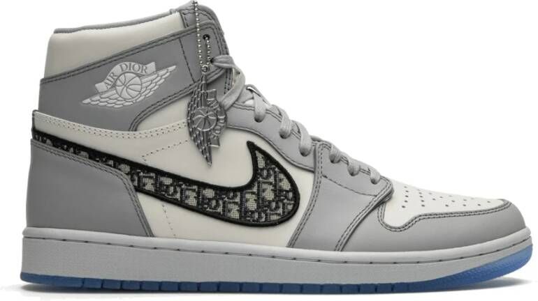 Dior Luxe Grijs Wit Air Jordan 1 Gray Heren