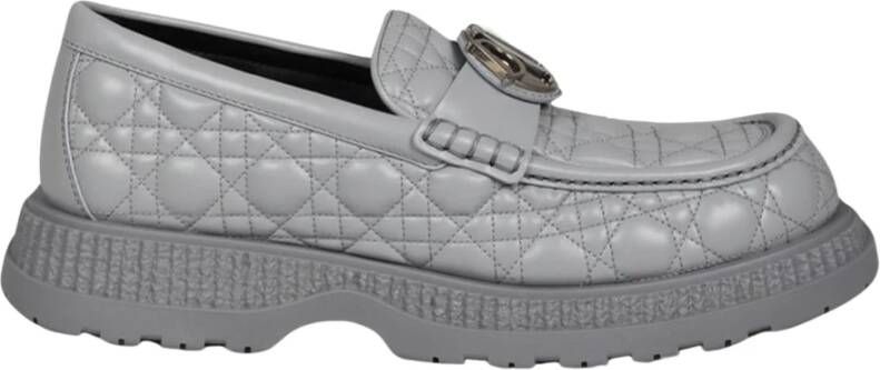 Dior Luxe leren loafers met charme gesp Gray Heren