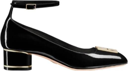 Dior Retro Stijl Zwart Leren Hakken Black Dames