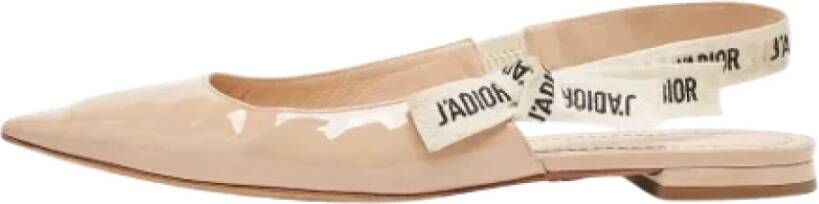 Dior Vintage Pre-owned Canvas flats Beige Dames