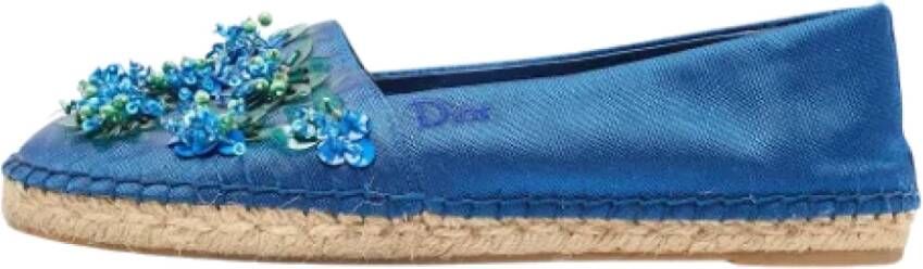 Dior Vintage Pre-owned Canvas flats Blue Dames