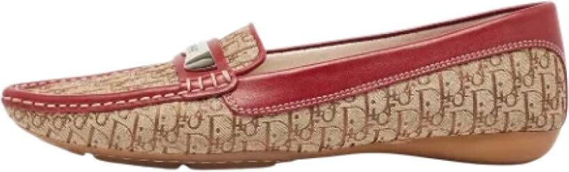 Dior Vintage Pre-owned Canvas flats Brown Dames