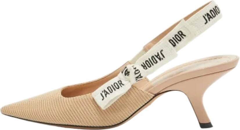 Dior Vintage Pre-owned Fabric heels Beige Dames