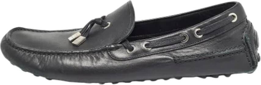 Dior Vintage Pre-owned Leather flats Black Dames