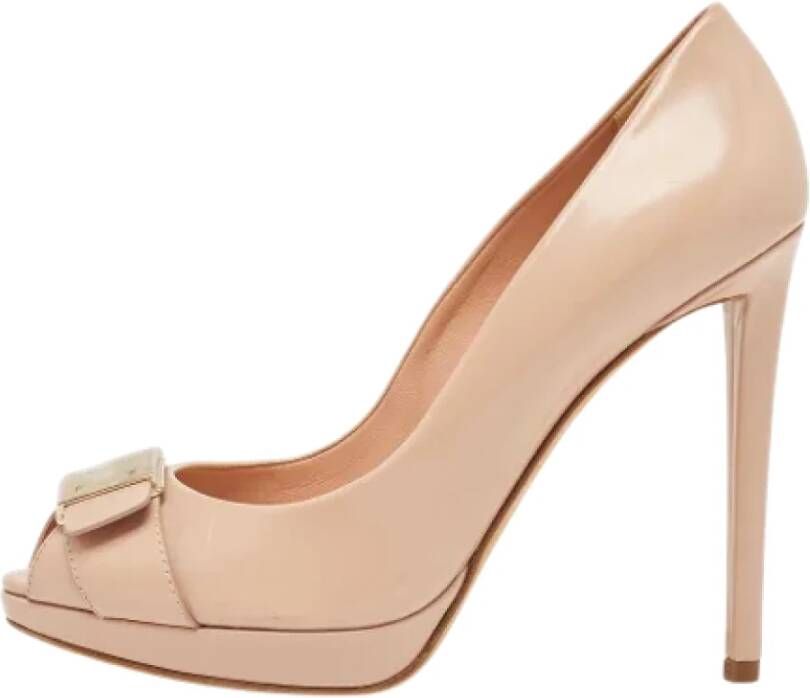 Dior Vintage Pre-owned Leather heels Beige Dames