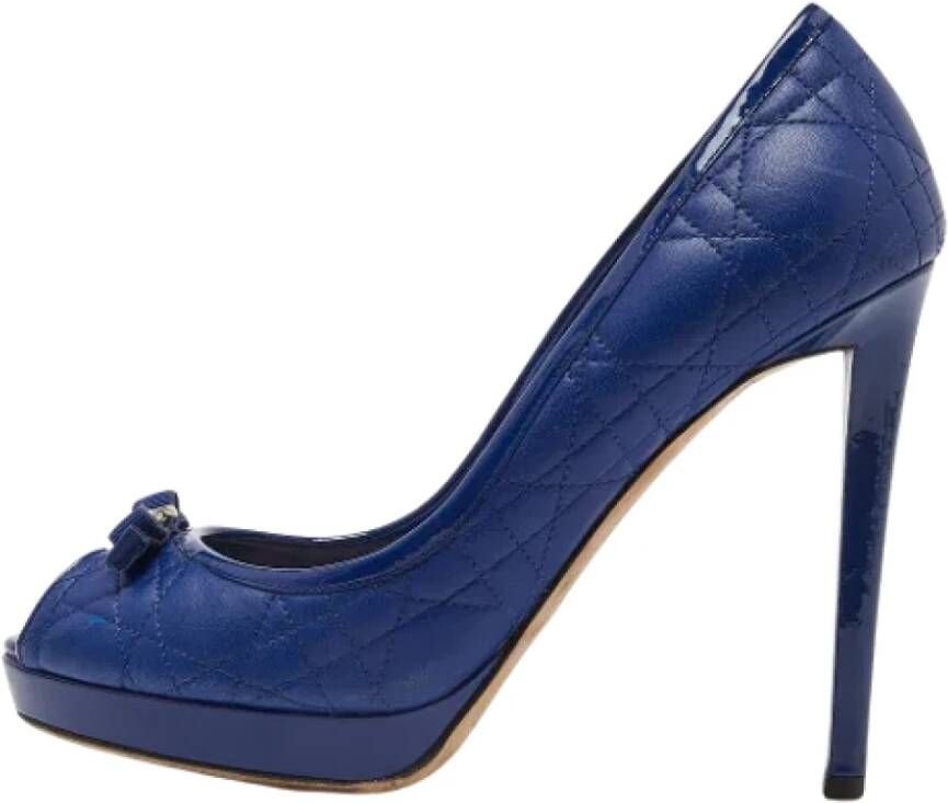 Dior Vintage Pre-owned Leather heels Blue Dames