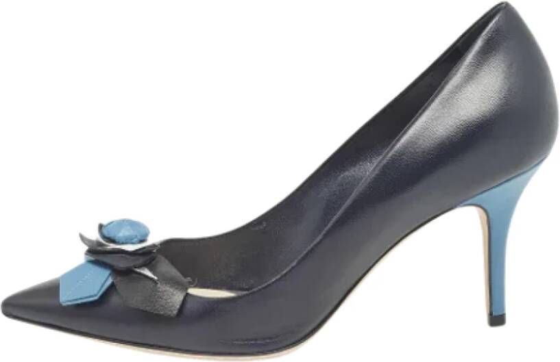 Dior Vintage Pre-owned Leather heels Blue Dames