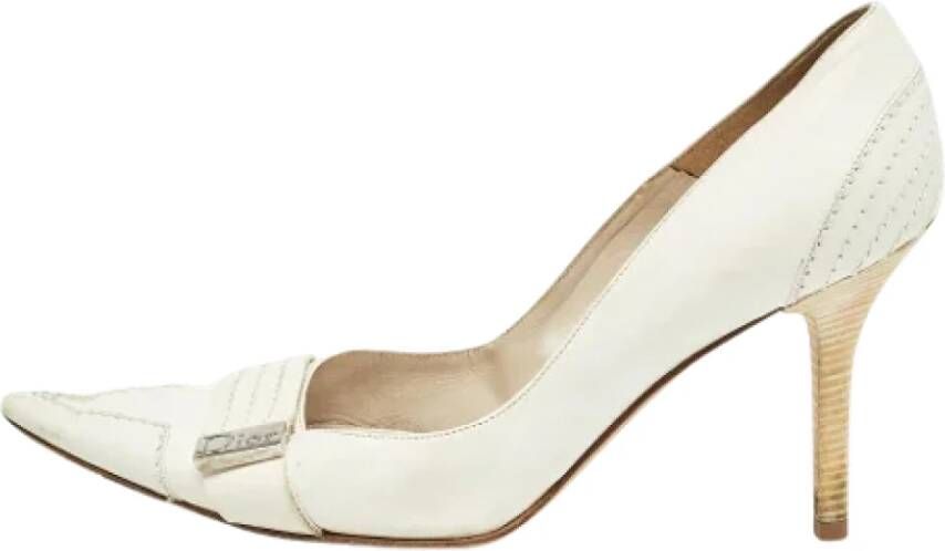 Dior Vintage Pre-owned Leather heels White Dames