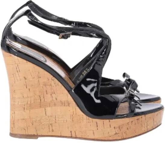 Dior Vintage Pre-owned Leather sandals Black Dames