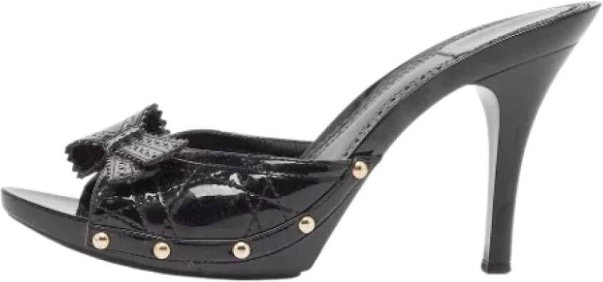 Dior Vintage Pre-owned Leather sandals Black Dames