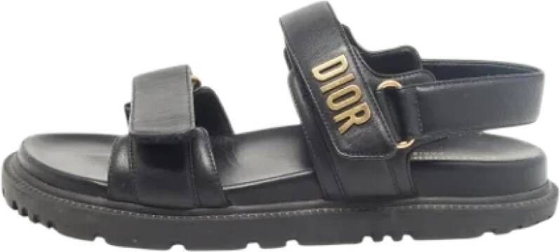 Dior Vintage Pre-owned Leather sandals Black Dames