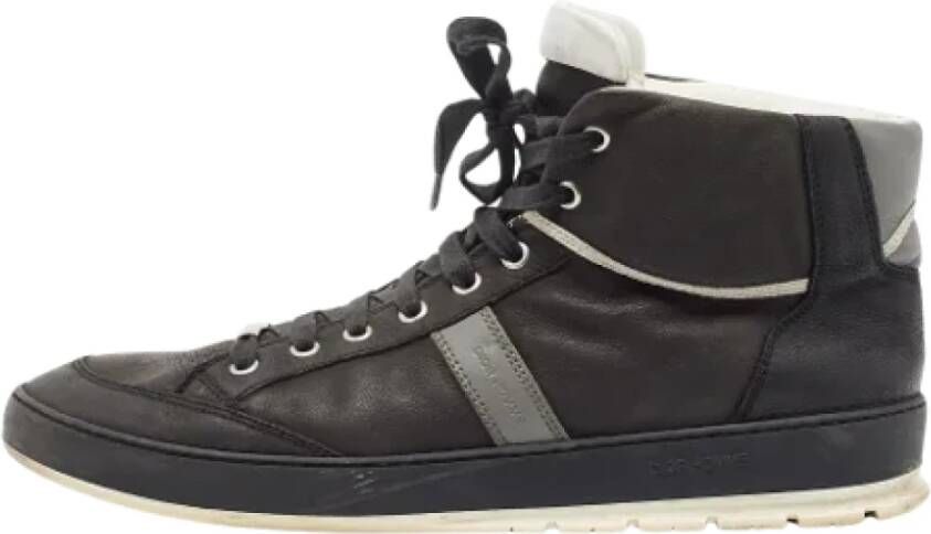 Dior Vintage Pre-owned Leather sneakers Black Dames