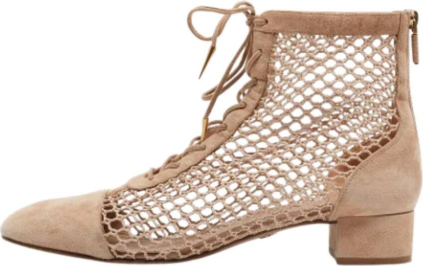 Dior Vintage Pre-owned Mesh boots Beige Dames