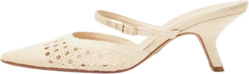 Dior Vintage Pre-owned Mesh sandals Beige Dames