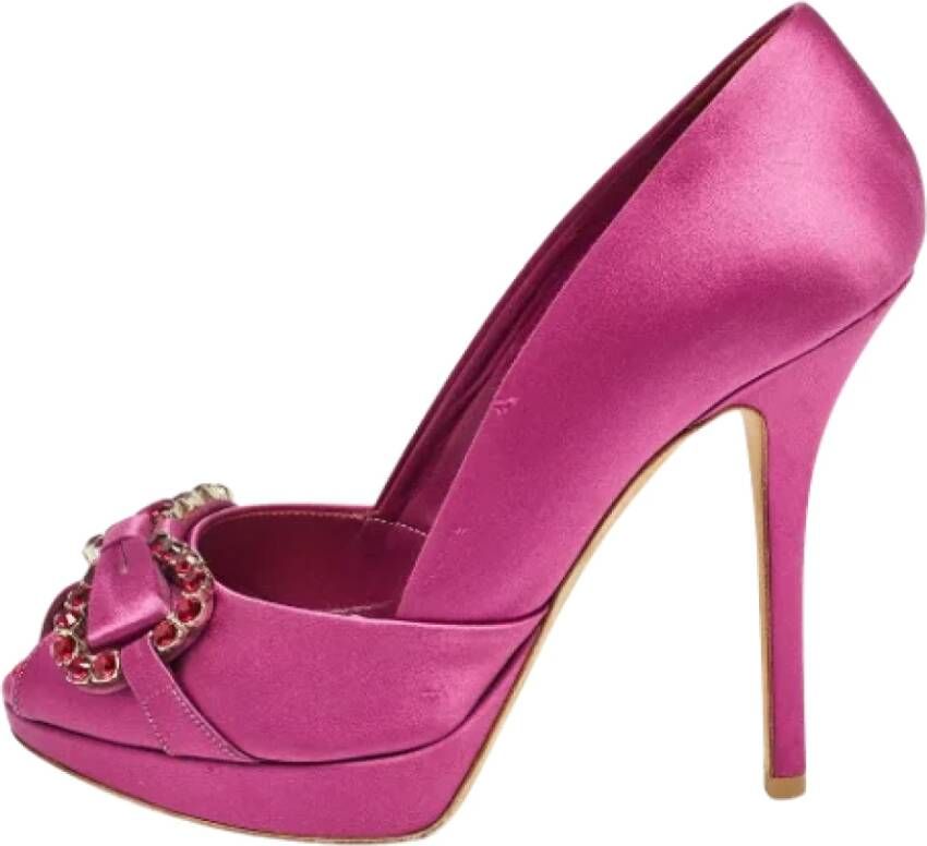 Dior Vintage Pre-owned Satin heels Purple Dames