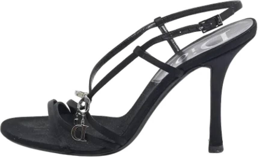 Dior Vintage Pre-owned Satin sandals Black Dames