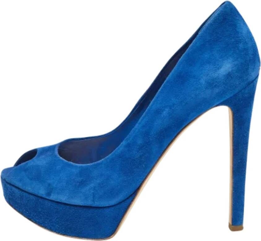 Dior Vintage Pre-owned Suede heels Blue Dames