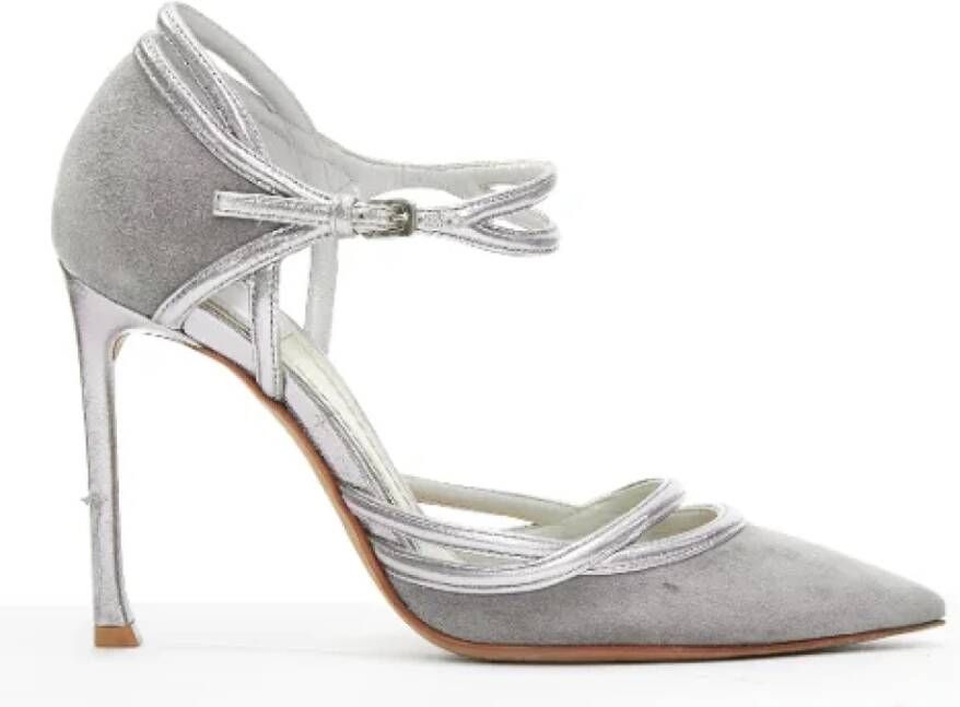 Dior Vintage Pre-owned Suede heels Gray Dames