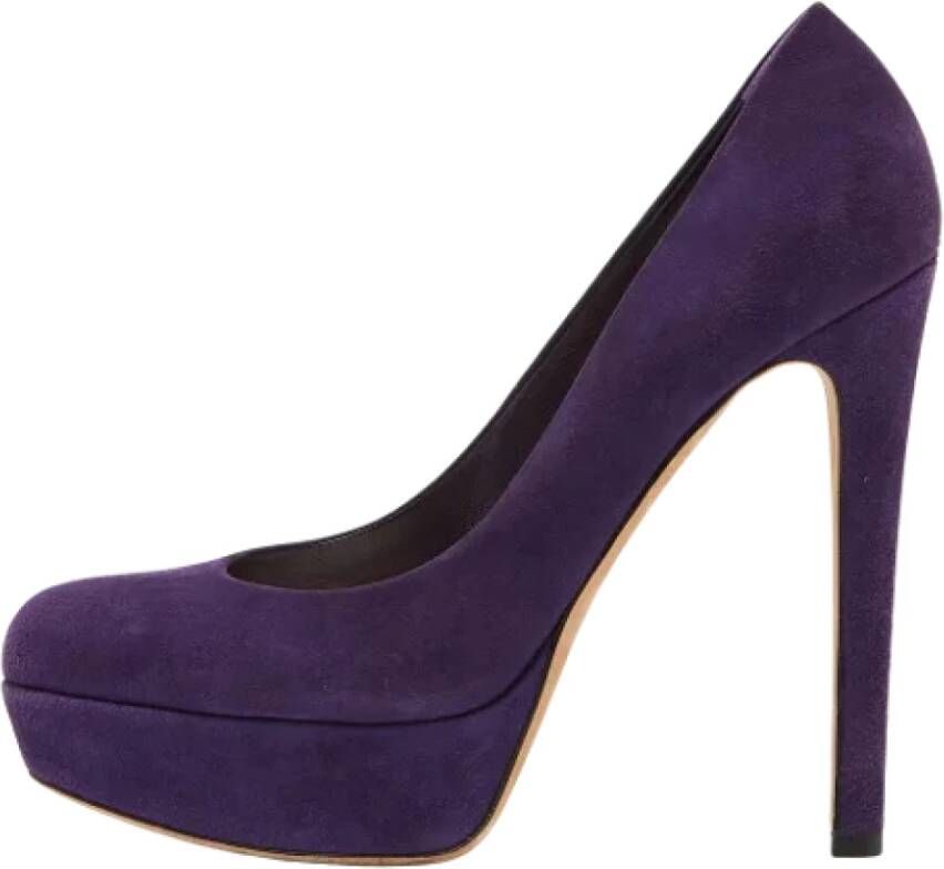 Dior Vintage Pre-owned Suede heels Purple Dames