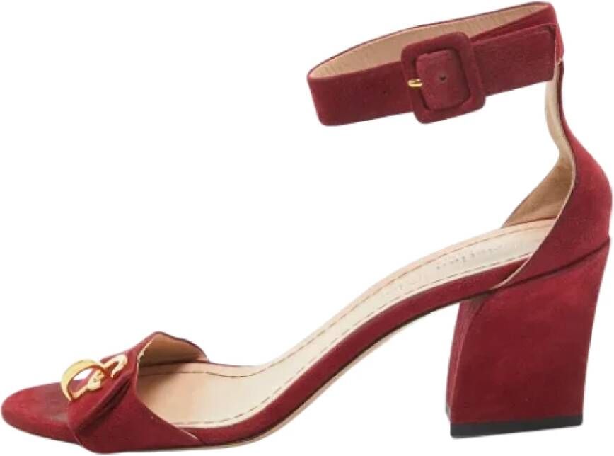 Dior Vintage Pre-owned Suede sandals Red Dames