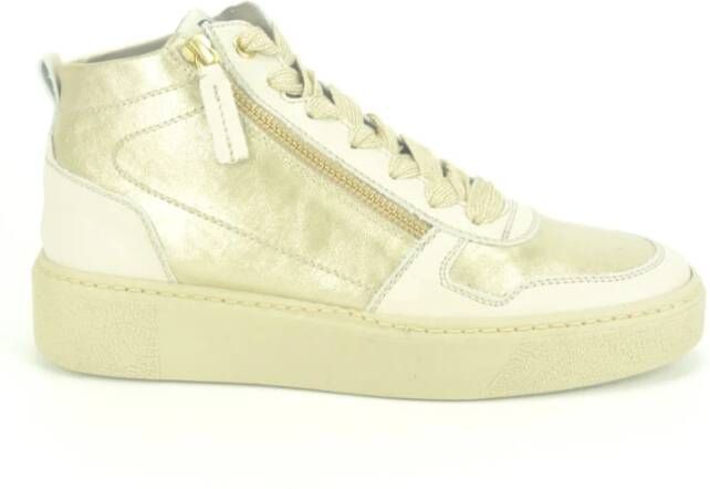 DL Sport Beige Goud Hoge Sneaker Beige Dames