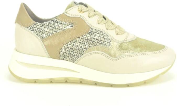 DL Sport Beige Tweed Runner Stijlvol Modern Tapijt Beige Dames