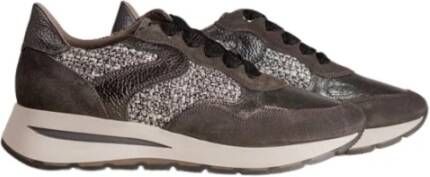 DL Sport Chunky Sole Sneaker Zwart Leer Gray Dames