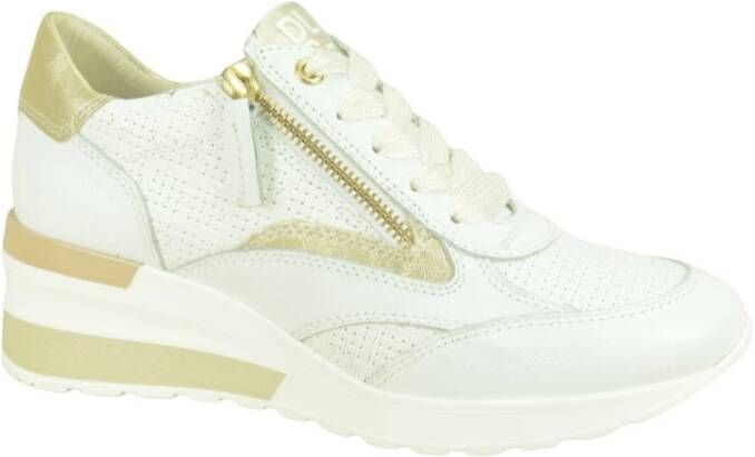 DL Sport Gouden en witte Runner met spikes White Dames