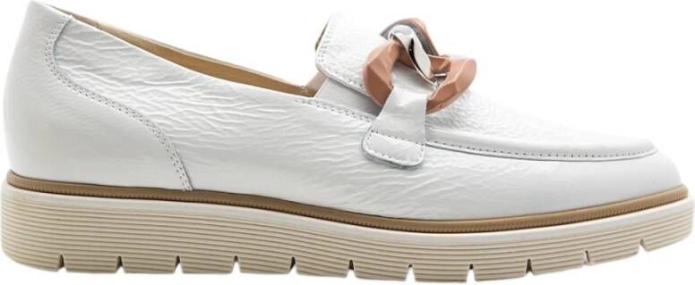 DL Sport Witte Luxe Mocassin Beige Lak White Dames