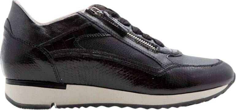 DL Sport Zwarte Leren Sneakers Klassiek en Sportief Black Dames