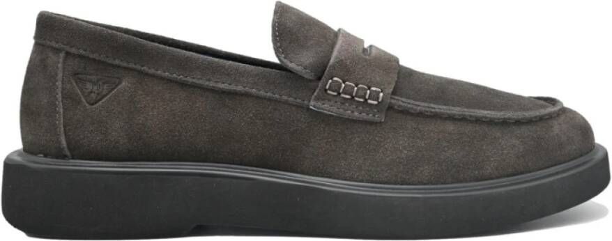 Docksteps Heren Suède Mocassins in Donkerbruin Gray Heren