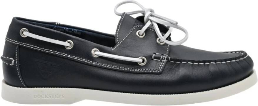 Docksteps Lage Leren Marineblauwe Pro Zeilschoenen Black Heren