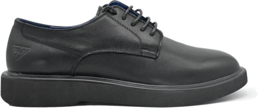 Docksteps Lage Man Geborsteld Leer Zwart Schoenen Black Heren