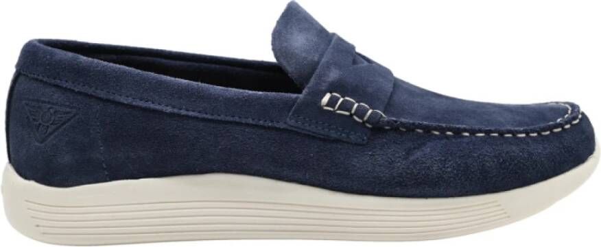 Docksteps Lage Suède Sneakers Avion Stijl Blue Heren