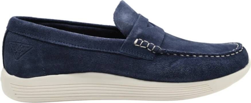 Docksteps Suede Low Moccasins Avion Style Blue Heren