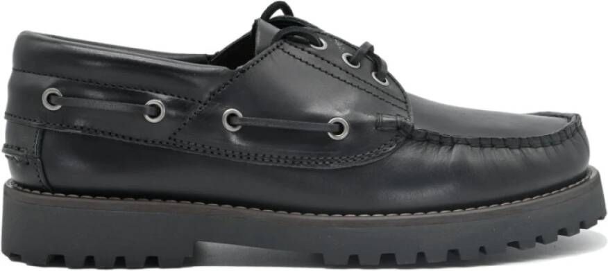 Docksteps Zeilen Man Lage Geolied Leren Schoenen Black Heren