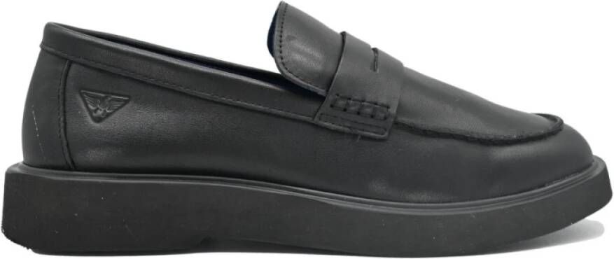 Docksteps Zwarte leren Houston Low Man Mocassins Black Heren