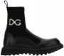 Dolce & Gabbana Horse calfskin ankle boots with branded sock Zwart Heren - Thumbnail 3