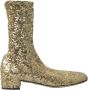 Dolce & Gabbana Gouden Pailletten Mid-Calf Laarzen Yellow Dames - Thumbnail 1