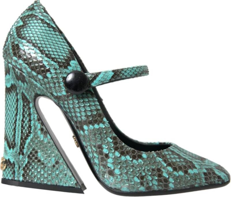 Dolce & Gabbana Aqua Python Lederen Mary Jane Pumps Green Dames