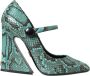 Dolce & Gabbana Aqua Python Lederen Mary Jane Pumps Green Dames - Thumbnail 1